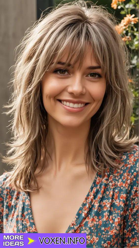 23 Discover Trendy Shaggy Hair Cuts with Bangs: Face-Framing, Peekaboo, Boho Styles & Hair Care Tips