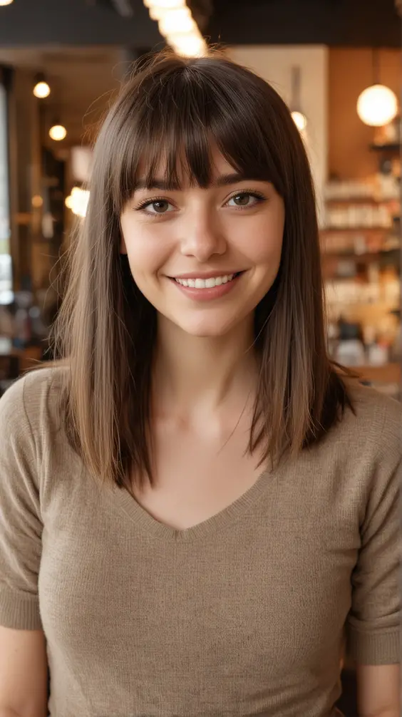 21 Chic Shoulder Length Hair with Bangs: Top Styles for 2024