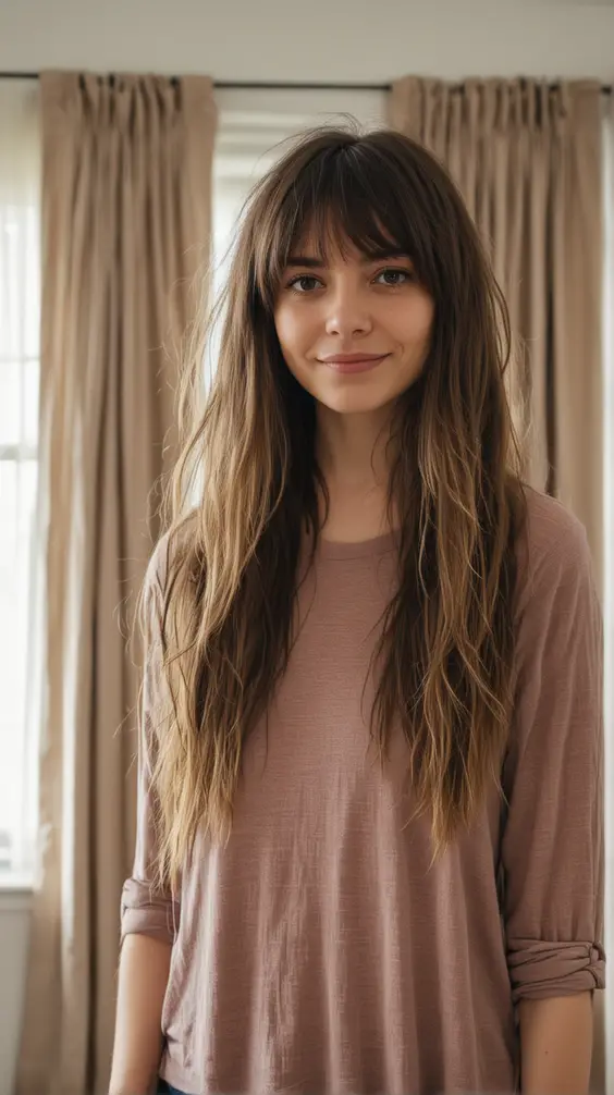 23 Stylish Hairstyles for Long Hair with Long Bangs - Trendy Looks for Every Occasion