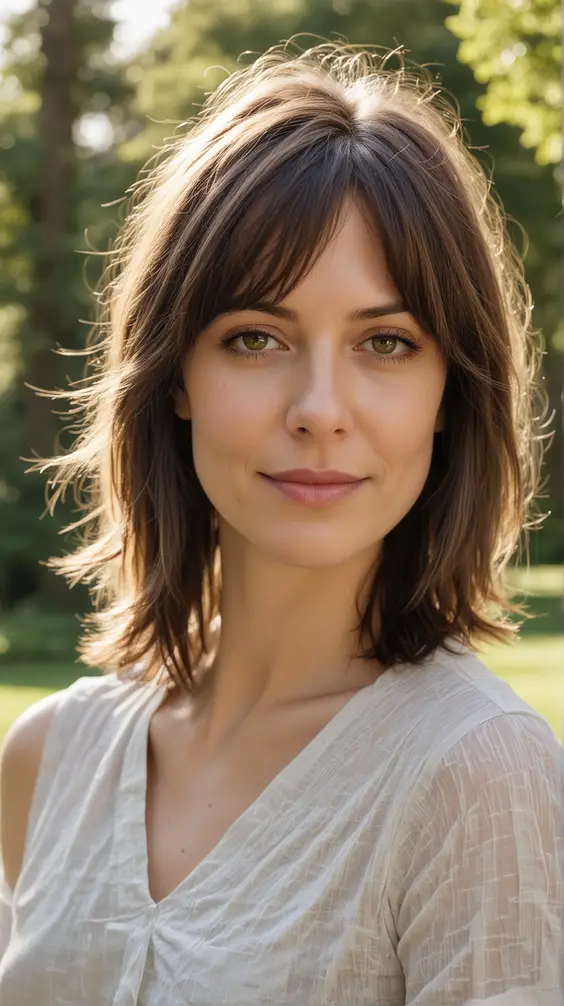 21 Chic Shoulder Length Hair with Bangs: Top Styles for 2024