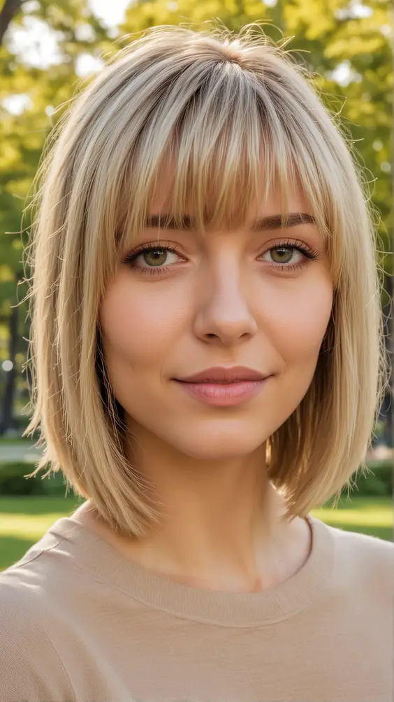 23 Discover the Best Blonde Hair with Bangs: Styles, Tips & Trends for a Chic Look