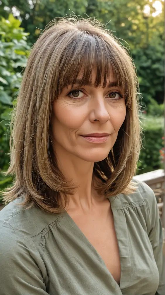 23 Timeless Long Hair with Bangs for Women Over 50: Elegant Hairstyles to Enhance Your Look