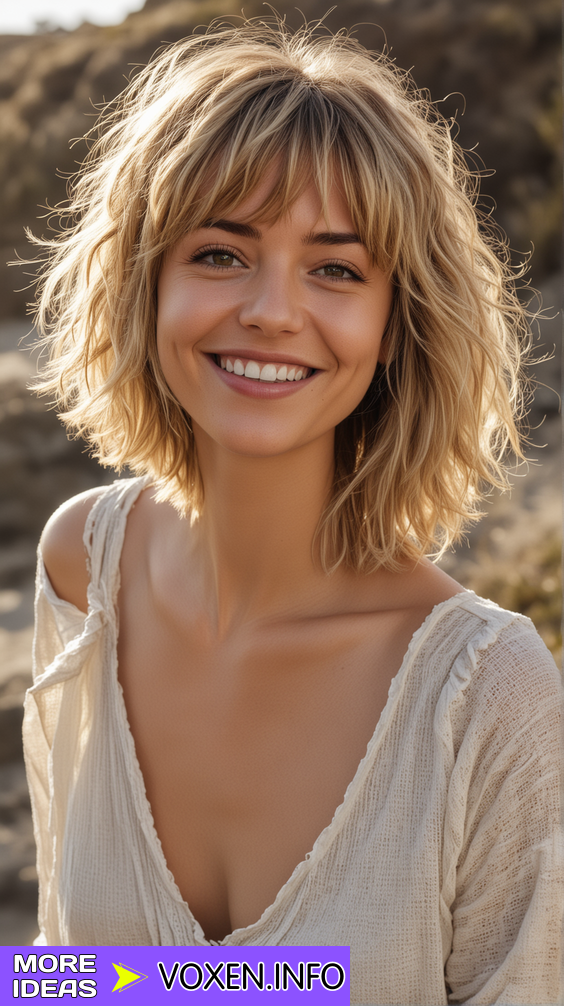 23 Discover Trendy Shaggy Hair Cuts with Bangs: Face-Framing, Peekaboo, Boho Styles & Hair Care Tips