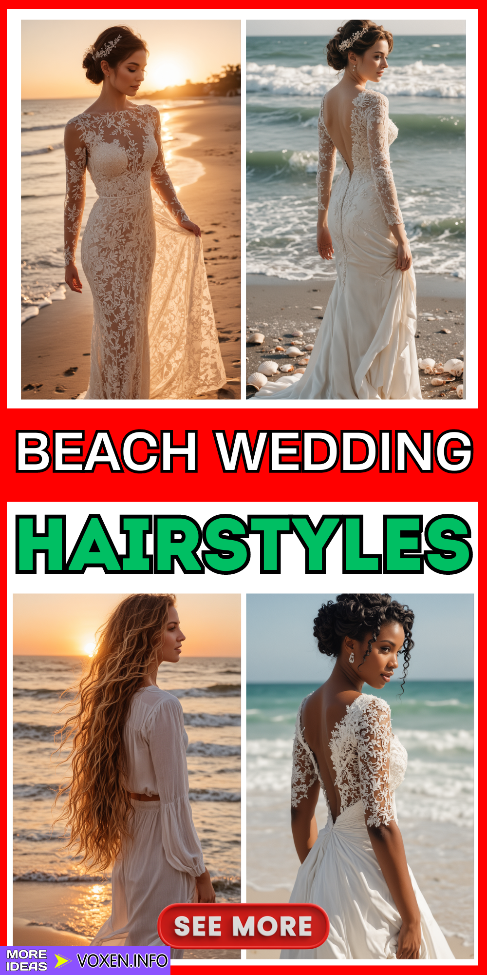 23 Beach Wedding Hairstyles: Chic Styles for Brides, Bridesmaids & Guests