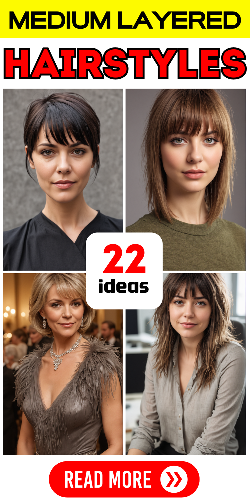 22 Stylish Medium Layered Hair with Bangs for All Ages - Discover Your Look!