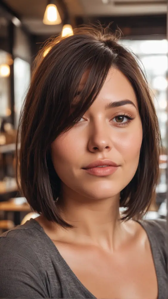23 Chic Long Bob Haircuts for Chubby Faces - Styles to Flatter & Enhance