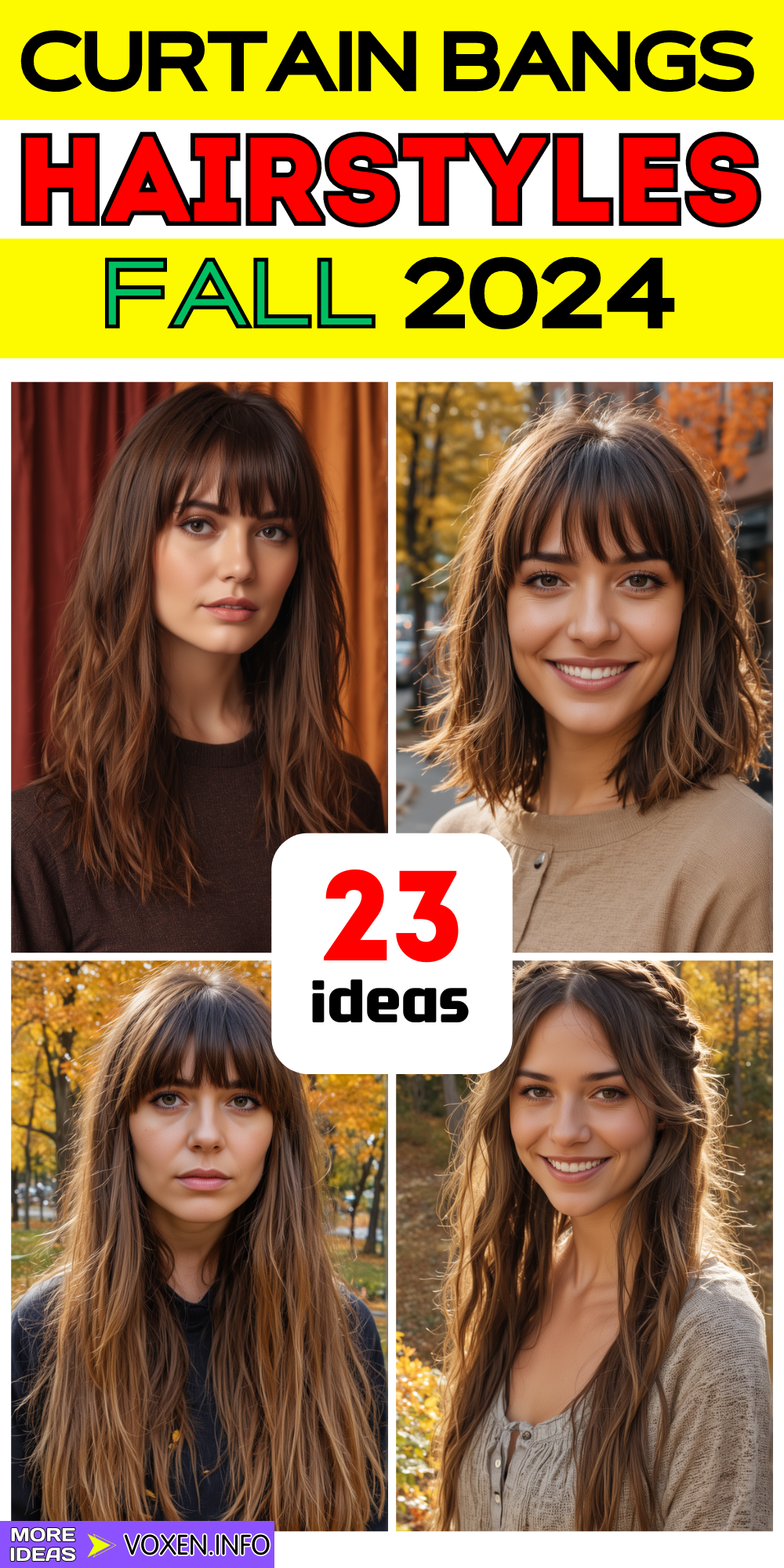 23 Trendy Fall Hairstyles with Curtain Bangs for 2024