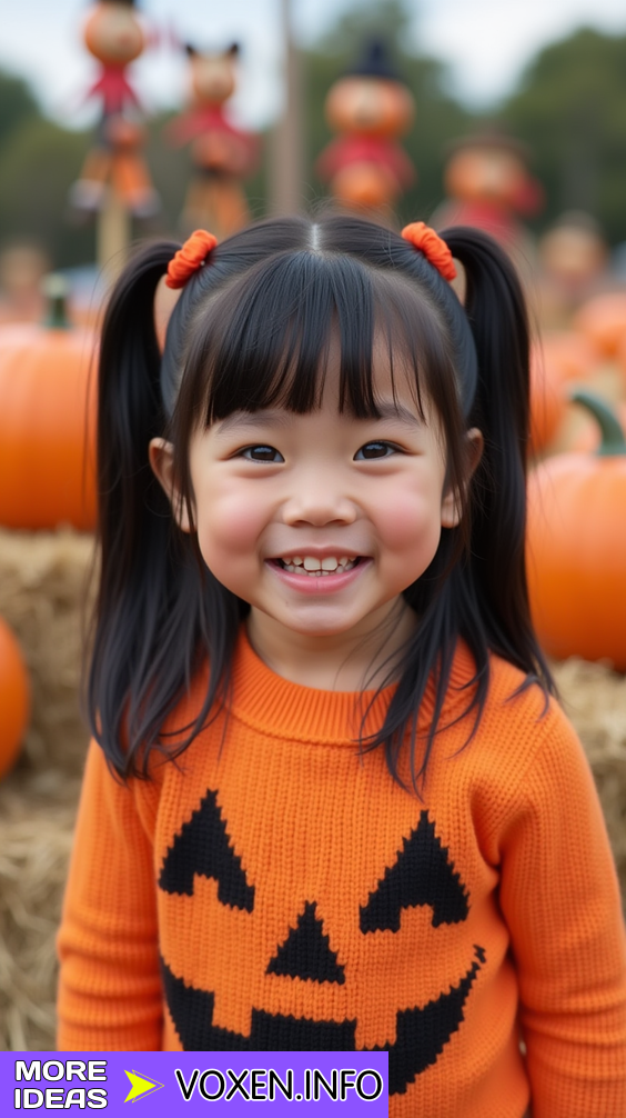 23 Discover Cute and Festive Pumpkin Hairstyles for Kids and Women this Fall