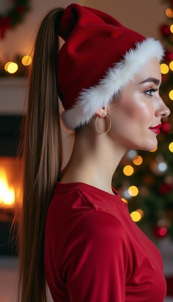 23 Stunning Christmas Hat Hairstyles for a Festive Look This Holiday Season