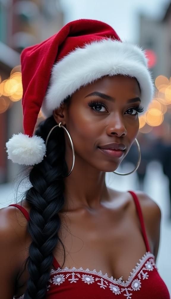 23 Stunning Christmas Hat Hairstyles for a Festive Look This Holiday Season