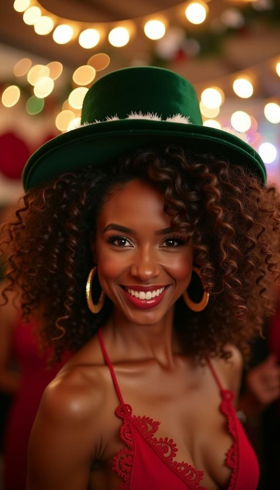 23 Stunning Christmas Hat Hairstyles for a Festive Look This Holiday Season