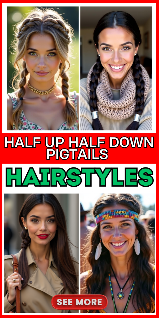 23 Stunning Half Up Half Down Pigtails Hairstyles You Have to Try!