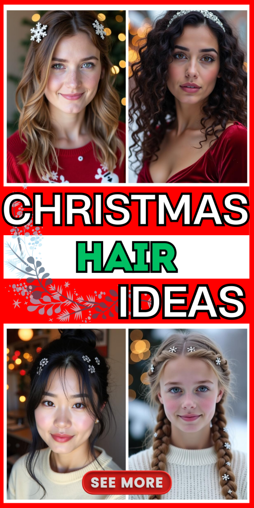 23 Fun and Easy Christmas Hair Ideas for Women, Kids, and Teens – Cute Holiday Hairstyles