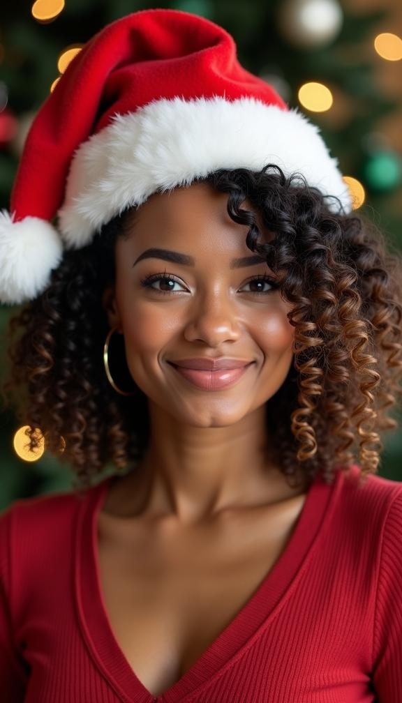 23 Stunning Christmas Hat Hairstyles for a Festive Look This Holiday Season