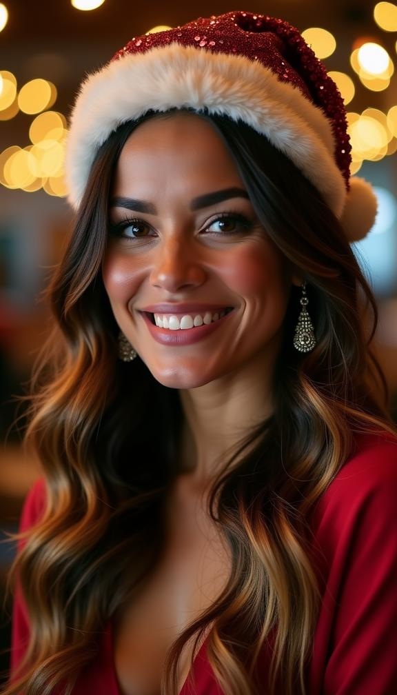 23 Stunning Christmas Hat Hairstyles for a Festive Look This Holiday Season