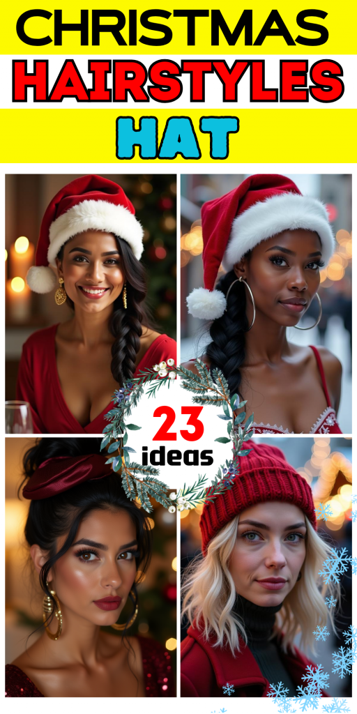 23 Stunning Christmas Hat Hairstyles for a Festive Look This Holiday Season