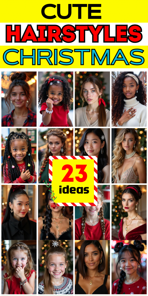 23 Cute Christmas Hairstyles for Kids, Teens & Women – Easy Holiday Looks for All Hair Types