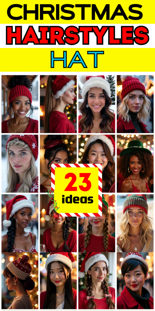 23 Stunning Christmas Hat Hairstyles for a Festive Look This Holiday Season