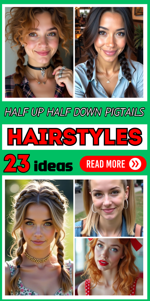 23 Stunning Half Up Half Down Pigtails Hairstyles You Have to Try!