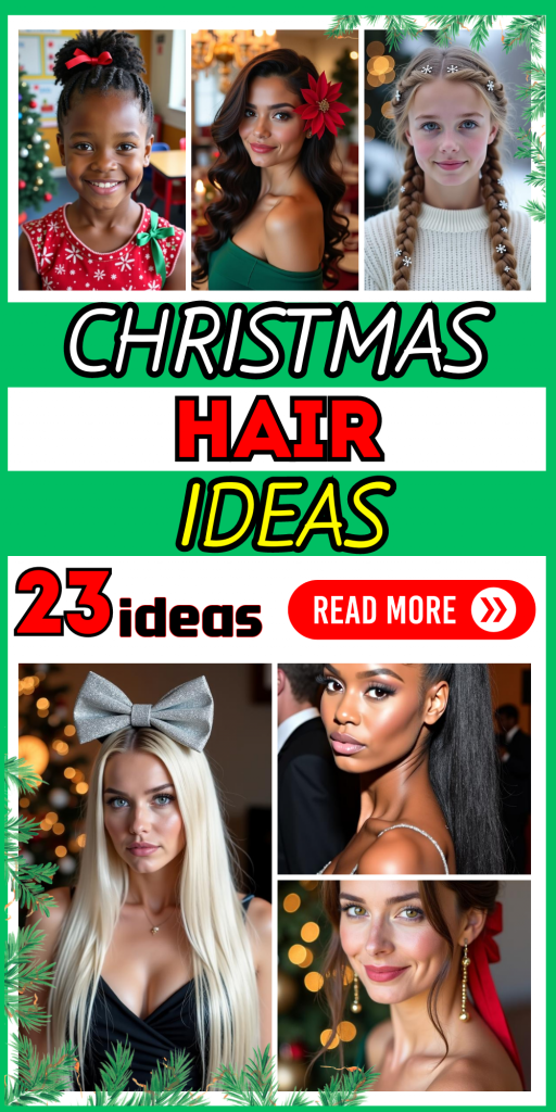 23 Fun and Easy Christmas Hair Ideas for Women, Kids, and Teens – Cute Holiday Hairstyles