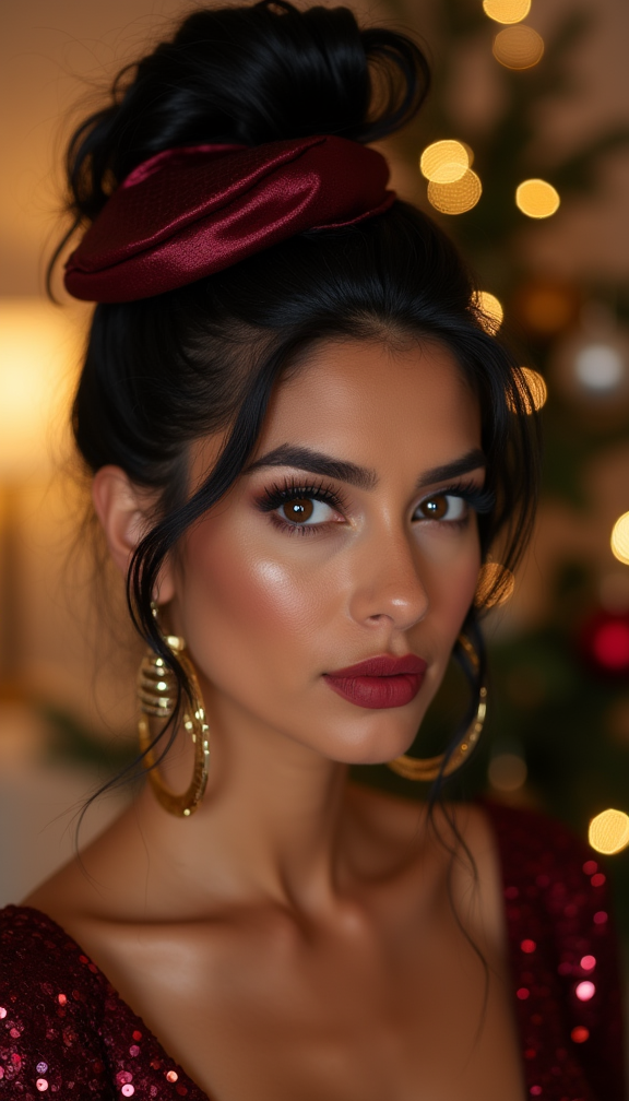 23 Stunning Christmas Hat Hairstyles for a Festive Look This Holiday Season