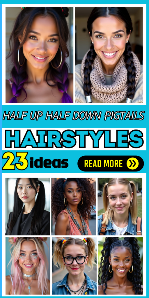 23 Stunning Half Up Half Down Pigtails Hairstyles You Have to Try!