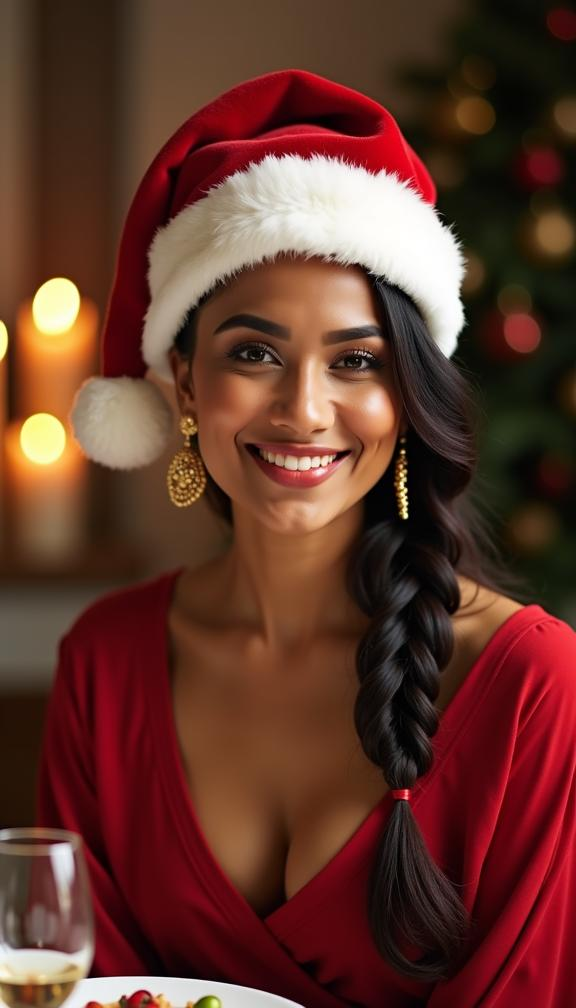 23 Stunning Christmas Hat Hairstyles for a Festive Look This Holiday Season