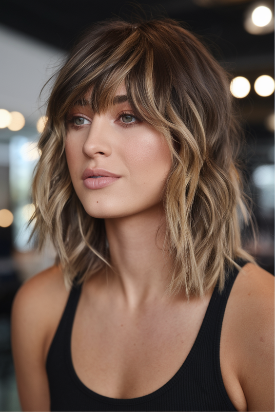 Messy Shag Haircut for Medium Shoulder-Length Hair 2025