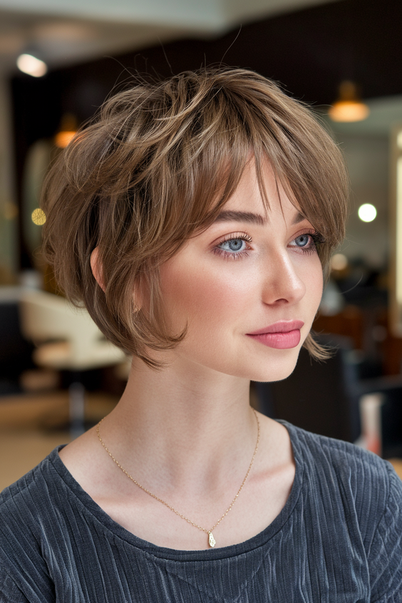 Chic Short Spring Haircuts Ideas 2025 for Oval and Round Faces