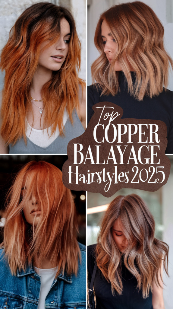 Copper Balayage Hair Color 2025: Red, Auburn, and Blonde Highlights for Natural Beauty