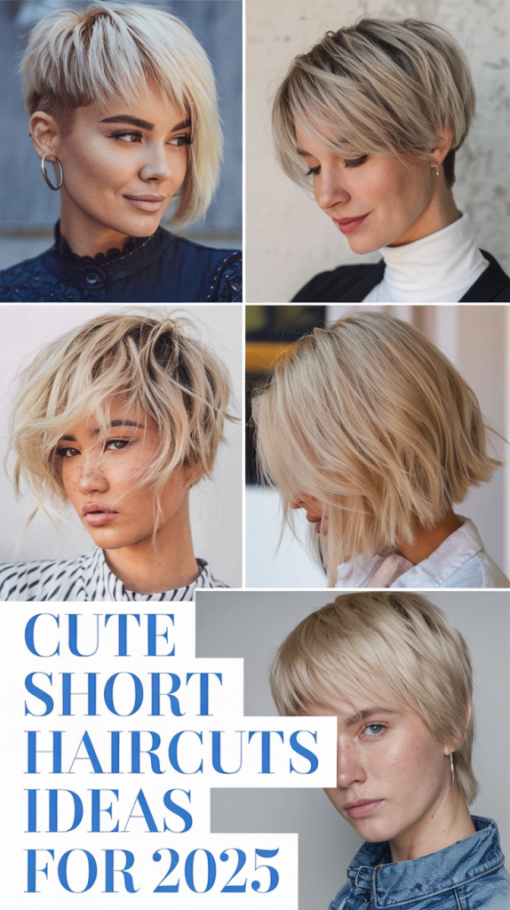 Chic Short Spring Haircuts Ideas 2025 for Oval and Round Faces