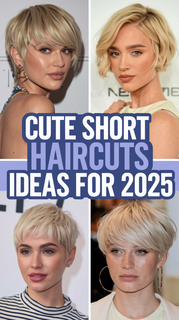 Chic Short Spring Haircuts Ideas 2025 for Oval and Round Faces