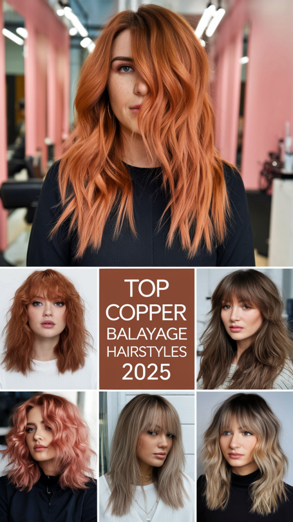 Copper Balayage Hair Color 2025: Red, Auburn, and Blonde Highlights for Natural Beauty