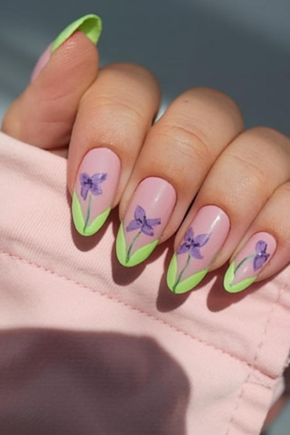 Explore Top Spring Summer Nails Ideas 2025: Pink Florals and Bunny Themes.