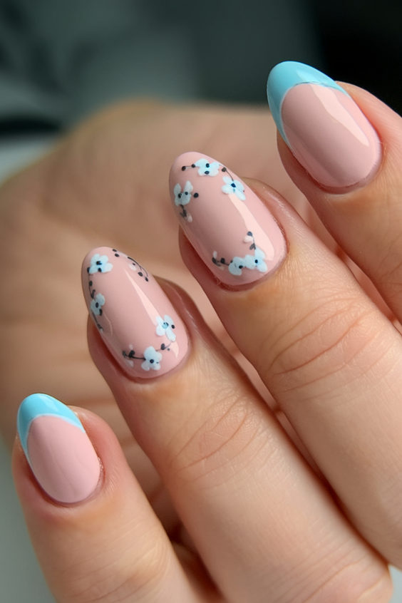 Explore Top Spring Summer Nails Ideas 2025: Pink Florals and Bunny Themes.