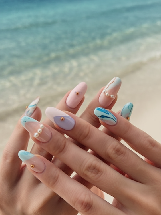 Explore Top Spring Summer Nails Ideas 2025: Pink Florals and Bunny Themes.