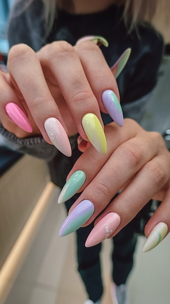 Explore Top Spring Summer Nails Ideas 2025: Pink Florals and Bunny Themes.