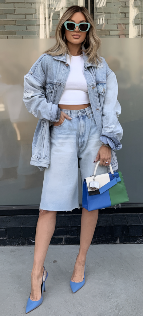 Spring Shorts Outfits 2025 – Chic Ways to Style Denim & Tailored Shorts