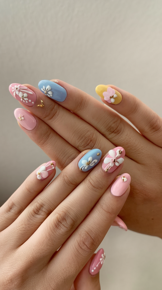 Cute Spring Break Nails 2025 – Fun & Bright Acrylic Designs