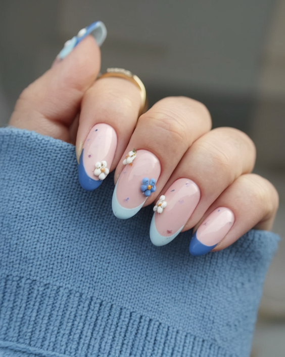 Explore Top Spring Summer Nails Ideas 2025: Pink Florals and Bunny Themes.