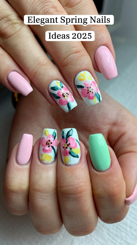 Elegant Spring Nails Ideas 2025: Pastel, Ombre & Floral Trends