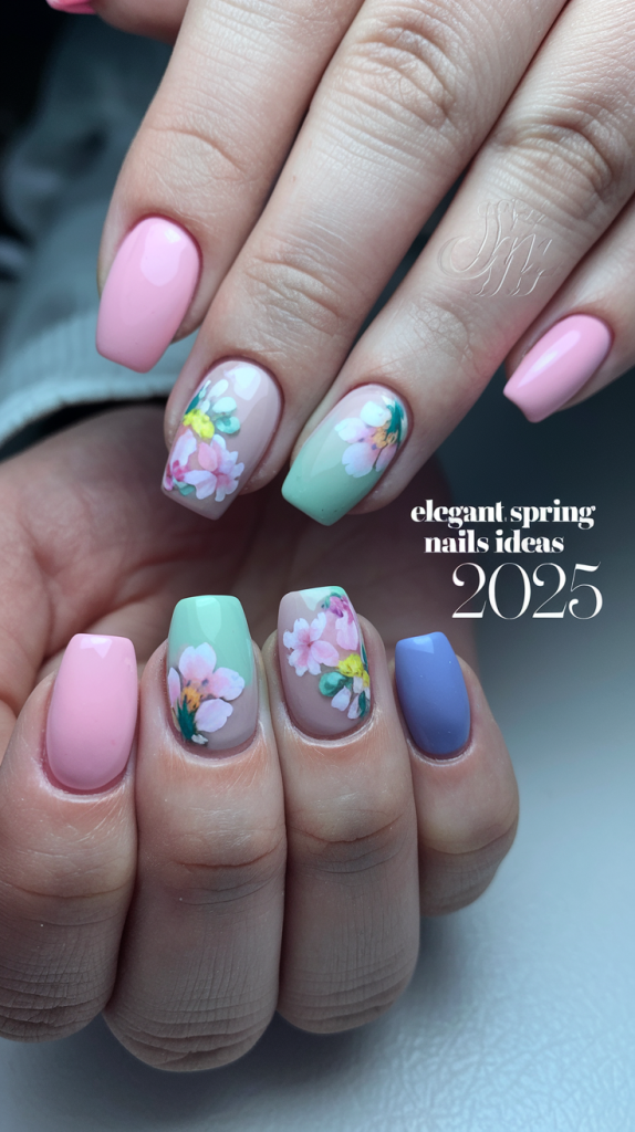 Elegant Spring Nails Ideas 2025: Pastel, Ombre & Floral Trends