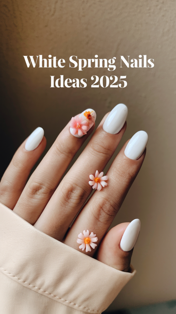 White Spring Nails Ideas 2025 – Trendy Pastel & Minimal Designs