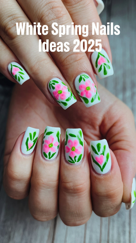 White Spring Nails Ideas 2025 – Trendy Pastel & Minimal Designs