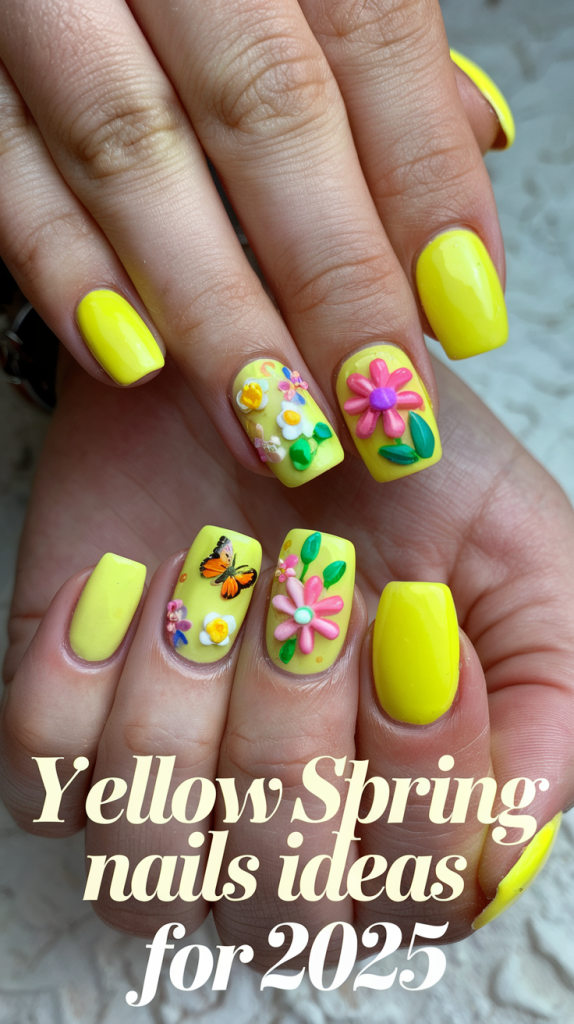 Brighten Your Look: Yellow Spring Nails Ideas for 2025 – Trendy and Vibrant