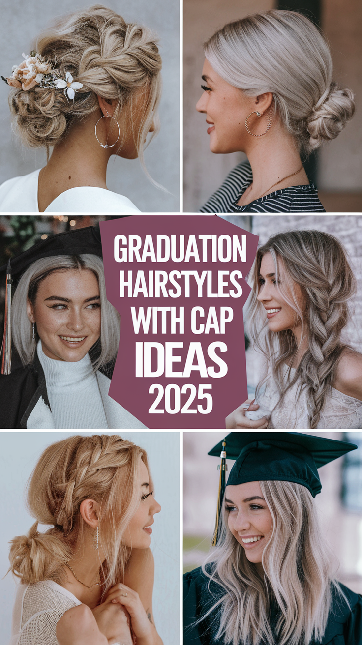 Graduation Hairstyles with Cap Ideas 2025 Perfect Looks for Pictures — free download