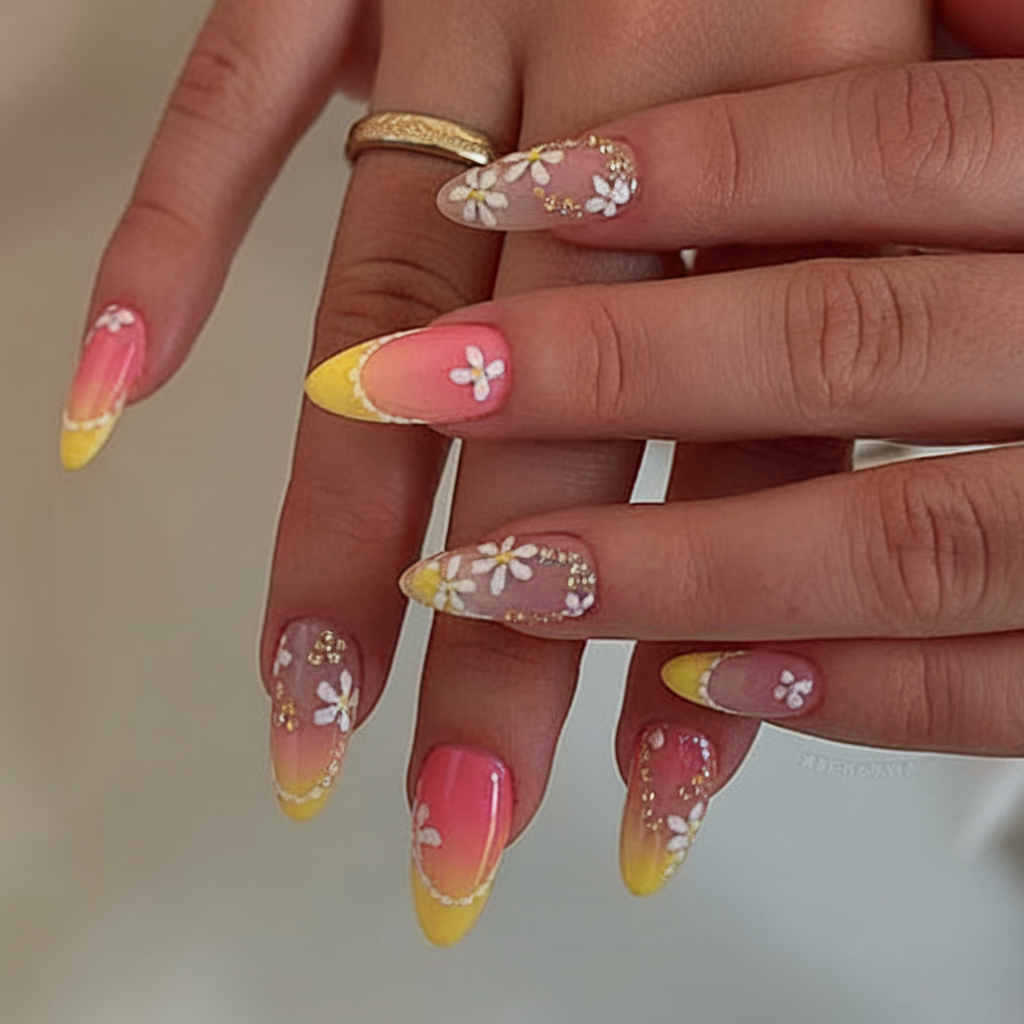 Chic June Nails Ideas 2025 with Florals and Pastels
