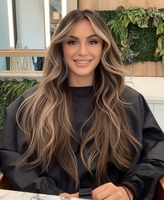 Highlights for Brunettes Sun Kissed Summer 2025: Brown Hair and Blonde Color Balayage Ideas