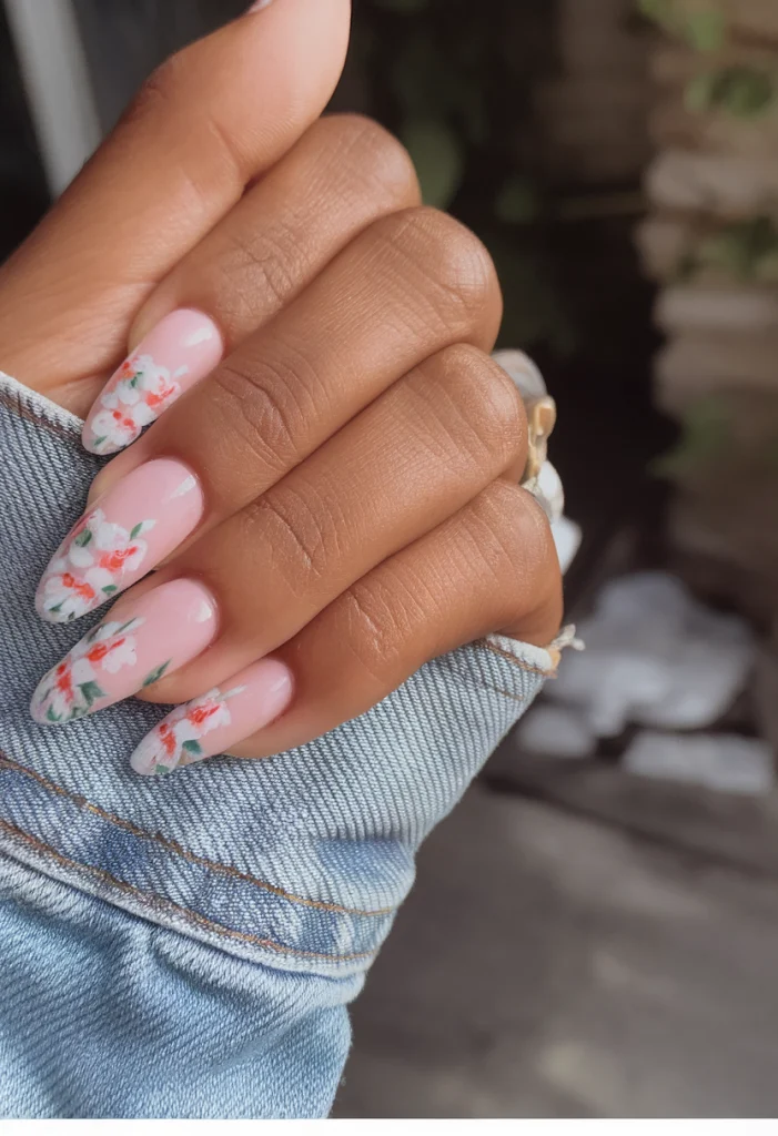 Chic June Nails Ideas 2025 with Florals and Pastels