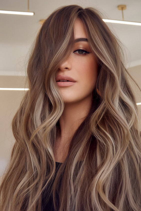 Highlights for Brunettes Sun Kissed Summer 2025: Brown Hair and Blonde Color Balayage Ideas